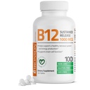 Bronson Vitamin B12 1000 mcg Lanjutkan Lepaskan Premium Non GMO Tablets Mendukung Sistem Gugup, Otak Sehat Fungsi dan Produksi Energi, 100 Cacah