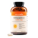 NaturreWise Vitamin C 1000mg Capsules - Ekstra Kekuatan Vegan Vitamin C untuk dukungan Harian Antioksidant & Imune - Non-GMO, AS Diproduksi - 360 Capsules [360- Day Suppply]