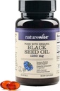 Naturrewise Black Seed Oil Softgeels 1250 mg - dengan 100% Organic Cold Menekan Nigella Sativa - Omega 3 6 9 - Antioksidant Immune Dukungan, Rambut & Skin - NON-GMO, Gluten- Free - 60 Softgels [Persediaan Bulan 1]