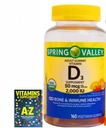 Spring Valley Vegetarian Vitamin D3 Gummies, 2000 IU, 50 mcg, 160 Ct + Better Guide Vitamin Suplemen Book Free Include (Tak Bisa Dijual Terpisah)