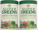 Peternakan Super Flavor, 50 Organik Super Foods, USDA Organ Drink Mix, Fruits, Vegetable, Super Green, Mushrooms & Progories, Supports Energy, 40 Servings, 10,6 Oz, 2 Pack