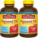 Nature Made Flaxseed Oil 1000 mg, Dieter Suplemen untuk Dukungan Kesehatan Jantung, 180 Softgels (Paket 2)