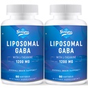 Lipomal GABA dengan L- Theanine 1200mg - 2 Pack Suplemen Biovailable GABA, 120 Capsules untuk Dewasa