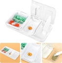 Toplive Portable 3-in- 1 Pill Cutter dan Pill Grinder dan Pill Holder, Accurate Easy Cutting, Medication Crusher untuk Small Large Pills, Vitamin Tablets Splits untuk Anak Pets Timur, Putih