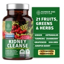 N1N Premium Kidney Cleanse [21 Speable Herbs] for Urinary Tract & Bladder Control, Natural Ginney Support with Cranberry Extract, Astralus and Uva Ursi Leaf, 60 Veg Caps