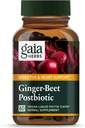Gaia Herbs Ginger- Beet Postbiotic - Tambahan untuk Gut & Heart Health Support - Dibuat dengan Organic Fermentasi Beets & Ginger - Bebas dari Dairy, Soy & Gluten - 60 Vegan Capsules (30 Pelayan)