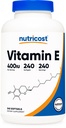 Nutricost Vitamin E 400 IU, 240 Softgel Capsules - Gluten Bebas, Non- GMO