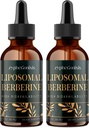 Lipomal Berberine Drops Suplemen 3000mg - Aktivator AMPK Tinggi, Kompleks HCl Berberine Organik dengan Ceylon Cinnamon & Ginger untuk Imune (4 fL oz)