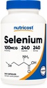 Tambahan Selenium Nutricost 100mcg, 240 Capsules, Vegetarian, Gluten Free & Non-GMO