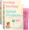 Produksi Infeksi LOVEBUG 06 Bulan - USDA Produksi Organik untuk Bayi, Mendukung Gas Bayi, Kolik, Diare dan Pelepasan Konstigasi Baru, Allergen & Sugar Bebas, Powder hambar, 60 Pack