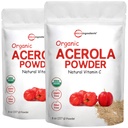 2 Pack dari USDA Murni Acerola Cherry Powder, Natural and Organic Vitamin C untuk Sistem Imune, 8 Ounce, tanpa GMO, tanpa Gluten, asal Brasil