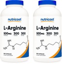 Nutricost L- Arginine 500mg, 300 Capsules (2 Botol)