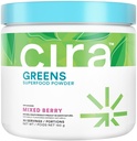 Cira Daily Greens - Tentu Sweetened, Organic Spirulina Superfood Powder dengan Premium, Antioxidant- Rich Ingreations untuk Debloating, Dibubble, & Energy - Campuran Berry, 30 pelayan