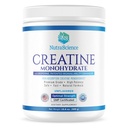 NutraScience Creatine Monohydrate Powder dengan BioPerine, Support Lean Muscle Growth and Recevery, 60 Servings, 5000mg Per Serving, Unflasheted, GMP sertifikasi, Vegan Friendly, Non GMO