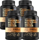 4 -1 Turmeric dan Bawang Putih Suplemen dengan BioPerine - 2360mg Turmeric Ginger Root Capsules dengan Bawang - Tinggi Potensi Herbal Blend (120 ct, Pack of 4)