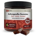 KSM-66 Ashwagandha Gummies - 600mg Root Organik Ekstrak per Serving - Delicious Natural Apple- Berry Flavor 124; Pasokan Relaksasi, Fokus, & Energi (60 Gummies)