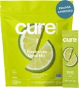 Cure Hidration 14; Plant-Based Electrolyte Drink Mix 124; No Added Sugar 14; FSA- HSA 124; Dehydration Relief Pouder Made with Coconut Water 124; Non-GMO 124; Vegan 124; Powts of 14 Packet - Lime