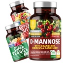 Number One N1N Premium D-Mannose with Cranberry & Hibiscus [1350mg], 120 Kapsul, dan Super Fruits & Vegies Whole Food Supplemen, 180 Capsules, 2 Pack Bundle