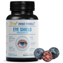 Tambahan Perisai Mata dengan Bilberry Extract, Lutein, Hobxanthin, Astaxanthin, dan Beta- Carotene - Pendukung Mata Kering, Kesehatan Vision, dan Penglihatan Malam, 90 Veg Capsules