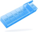 Barhon Pill Organizer Large, Weekly Medicine Pill Organizers, 7 Hari Pills Box Case Travel untuk Big Vitamin Suplemen Minyak Ikan, Biru