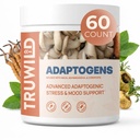 TruWild Adaptogen Blend dengan Cordyceps Maga Ashwagandha - Full Spectrum Mushroom Black for Daily Support and Function, All Natural Formula dengan 7 Key Ingredices, 60 Capsules