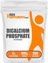 BulkSuplements.com Dikalsium Powder - Kalsium Suplemen, DCP Suplemen - Unflasheled & Gluten Bebas, 2g per Serving, 500g (1.1 lbs) (Paket 1)