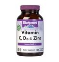 Bluebonnet Nutrition Vitamin C, D3 & Zinc, for Immune Health and Respiratory Fungsi *, Soy- Free, Gluten- Free, Non-GMO, Kosher Certified, Dairy- Free, 100 Vegetable Capsules, 100 Pelayan