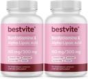 Benfotiamine 150mg / Alpha Lipoic Acid 300mg (240 Vegetarian Capsules) (120x2) - Tidak ada Stearat - Vegan - Gluten Free - Non GMO