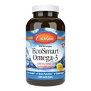 Carlson - EcoSmart Omega-3, 1000 mg Omega-3 s, Sustainable Softgels, Heart Health, Fungsi Otak & Vision Dukungan, Lemon, 180 Softgels