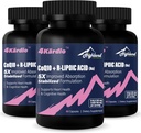CoQ10 100mg + R-Lipoic Acid 200mg per Serving, 3 Bulan Supply, Sampai dengan 5X Improvised Absorpsi, Acid R-Lipoic / CoQ10 Suplemen Kesehatan Jantung dan Kognitive - 180 Capsules