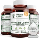 Suplemen Natural Nutra Kalsium Chewable untuk Kekuatan Tulang, Promotes Otot Kesehatan, Membantu Enhance Teeth Health, Dukung Kesehatan Nerve, dan Kesehatan Kardiovaskular, Meningkatkan Kekuatan Tulang, 60 Tablet