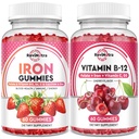 Tambahan Gummies Besi untuk Dewasa & Anak-anak 124; Vitamin B12 Gummies 124; Bundle