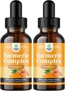 Caksin Turmeric Turmeric Drops for Dewasa - Liquid Turmeric Curcumin with Black Pepper Cinnamon and Ginger for Joints Disuffic Immunity & more- Organic Supppplemen Konsentrasi (2oz) (2)