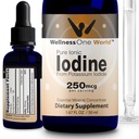 Welly One Iodin Drops for Thyroid Dups - Fast Acting Liquid Iodium Suplement from Pottasium Iodide - Great for Iodide & Cognity & Maximizes Iron Absorpsi - 1.67 lf oz