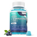 Sugar Free Acetyl L- Carnitine Gummies, L- Carnitine Suplemen Perempuan & Men, dengan Vitamin C & B12, ALCAR for Energy, Brain & Heart Support, Vegan, Non-GMO, 60 Count