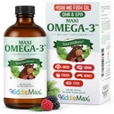 Maxi Health Omega 3 for Kids Suppplement - Kosher Omega 3 Kids Fish Oil Cair with DHA & EPA - Liquid Fish Oil Suplemen dengan Fruity Burst Flavor untuk mendukung Mood, Brain, Focus, Bones & Ez