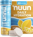 Nuun Daily Electrolite Tablet dengan Magnesium, Kalsium, Potasium, Chloride & Sodium, Gluten Free, Sugar Free, & Vegan, Lemon Splash Flavor, 8 Pack (80 Servings Total)