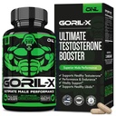 GORIL-X Testosteron Booster untuk Pria - Kerja Keluar Testosteron Suplement - Meningkatkan Ukuran, Kekuatan & Energi - 100mg Pria Enhancing Horny Goat Weed - Maca Root, Tongkat Ali & Tribulus Terrestris 60 Caps