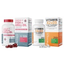 Bronson Vitamin K2 (MK7) dengan D3 Tambahan Omega- 3 Ikan + Krill Minyak 1000 MG