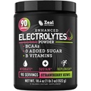 Zeal Recovery Powder Electrolite Recovery (90 Servings = 124; Strawberry Kiwi) w 0 Sugar + BCAS + B-Vitamin Electrolyte Supplemen w Poteminc & Magnesium for Hydration - Keto Electrolytes