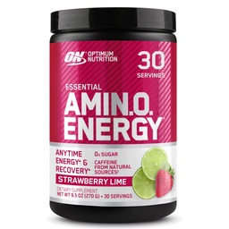 Optimum Nutrition Amino Energy - Pre Workout with Green Tea, BCAA, Acids, Keto Friendly, Green Coffee Extract, Energy Powder - Strawberry Lime, 30 Servings (Packaging May Wary)