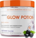 The Genius Brand Genius Glow Potion - Daily Skincare Supplement for Glowing Skin - Supports Hydration, Elasticity, Immune Health & Brain Factions - Acai Berry - 30 Servings
