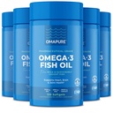 Suplemen Minyak Ikan dengan Omega 3 Fatty Acids (5 Bottle, 120 Softgeels) - EPA tinggi, DHA, & IFOS Pil Minyak Ikan Mendukung Fungsi Otak Hati & Gabungan - Pembakar Minyak Ikan