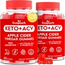 Apple Cider Vinegar Gummies, Keto ACV Gummies with Progories, Vitamin B12 & Keto Support, 2000 mg ACV with Mother for Divalry, Metabolisme, Cleanse & Detox Diet, Vegan, Low Sugar, 120 Counts