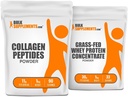 BulkSuplemen Collagen Peptides 1kg + Grass Fed Protein Konsentrat 1kg Bundle