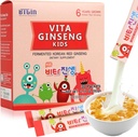 Vita Ginseng Kids, Vitamin D, Zinc, 7 berry, Banana, 20 sayuran, Bubuk Susu untuk Dukungan Imune, Fokus dan Senjata Ingatan, 30 Paket (1Set)