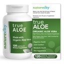 Dukungan Kesehatan Aloe Gut NatureCity - 800,0mg Aloe Vera Gel Equivalen Per Serving - Organic Aloe Vera (120 Capsules) untuk Digetical, Skin & Gabungan Dukungan 124; Ezin Kecil - Swallow Pills