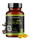 Dr HERBALIST Castor Oil Capsules - 1600mg per Serving, 60 Count - Non-GMO, Fast-Dissorbing, Vegetarian, Cold- Menekan, dan Tinggi Potensi - Mendukung Skin, Rambut, Laxatives Alam dan Kesehatan Digetives