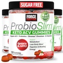 Force Factor ProbioSlim Keto ACV Gummies, Organic Apple Cider Gummies with LactoSpore Progories & Pregories to Duffolle, Metabolisme, & Ammune Health, 1 Net Carb, Apple Flavor, 360ct