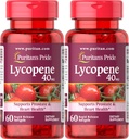 Puritan 's Pride Premium Lycopene 40mg, Dietary Suplement for Prostate, Antioksidant, Heart Health Support, 2 Bulan Supply, 60 Rapid RAPel RAPE, 2 Pack